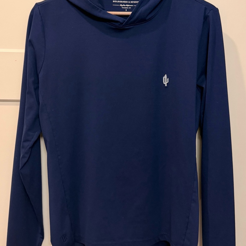 Holderness & Bourne Men’s Small Hoodie Navy Blue w/ Cactus